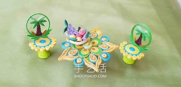 Paper quilling tutorial: Super beautiful tables, chairs, fruit baskets and vases