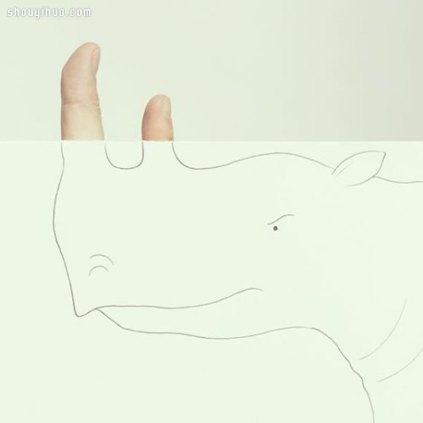 Finger and simple illustration combined to DIY playful and fun painting