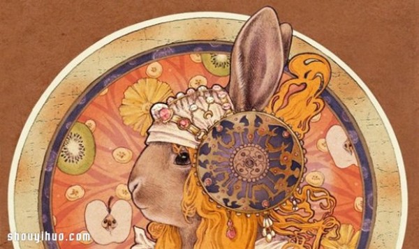 When a Rabbit Meets a Healing Hand Drawing by the Famous Painting and Illustrator Shae