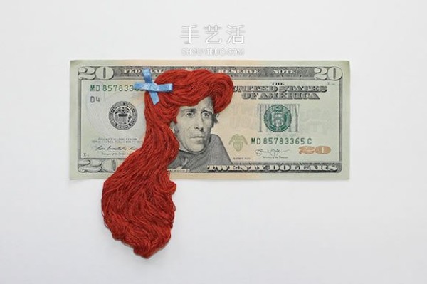 Lincolns Baotou? Weave creative long hair for the character on the banknote