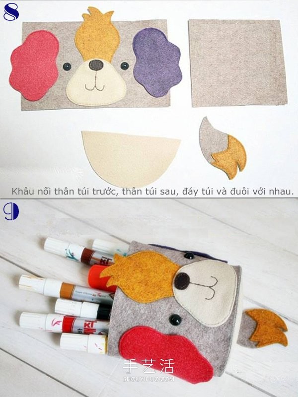 Homemade Childrens Day gift! Fabric handmade wall-mounted animal pen holder