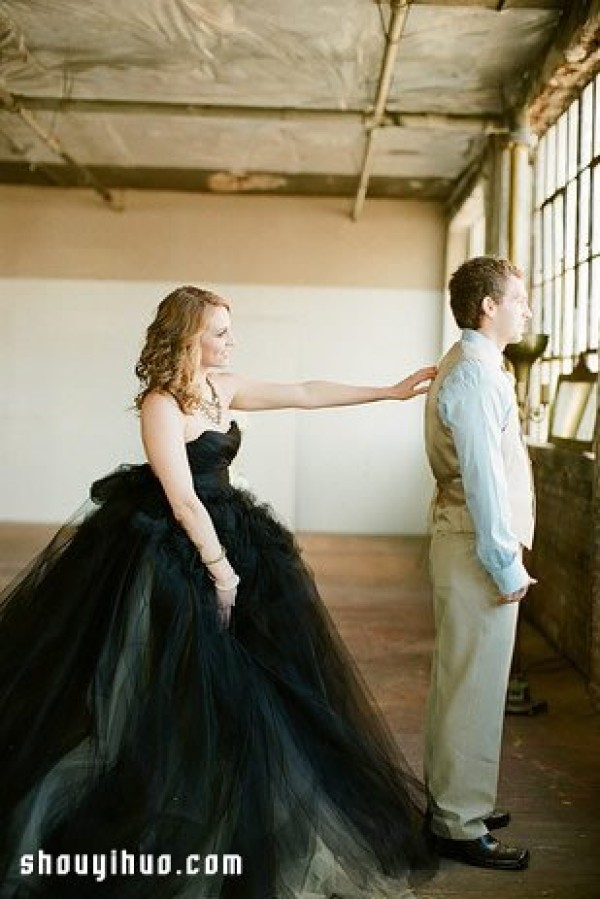 Who said a black wedding dress must be white, sexy and elegant