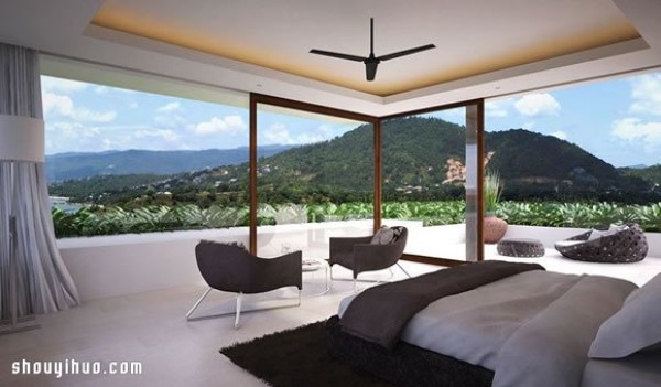 Decoration design of the resort villa with invincible sea view on the island of Koh Samui, Thailand