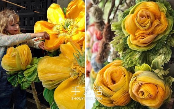 Ultra-thin paper makes giant flowers! A lifelike romantic world