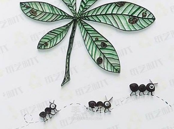 Leaves and ants! Simple and interesting DIY tutorial on paper quilling