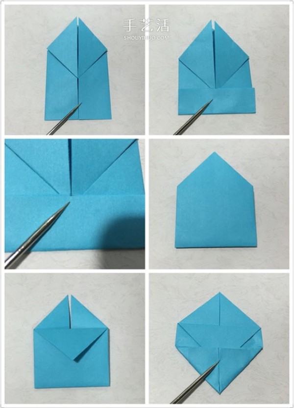 Simple step-by-step illustration of hand-made love origami, showing the beauty of simple lines! 