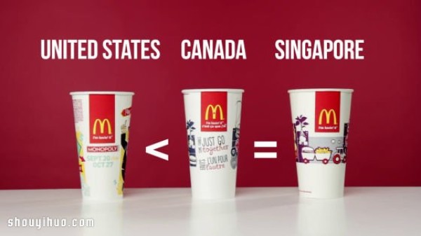 Why is there such a difference! McDonalds drink cup competition around the world