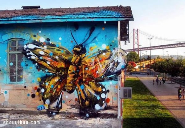 Use the waste and garbage on the street to DIY shocking graffiti art