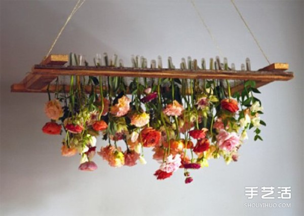 DIY tutorial on hanging flower pendants to make home decoration flowers grow in reverse