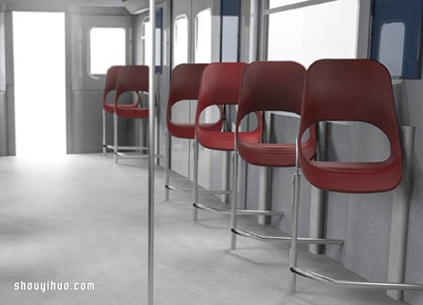 Opla seat half-standing seat makes the bus space larger