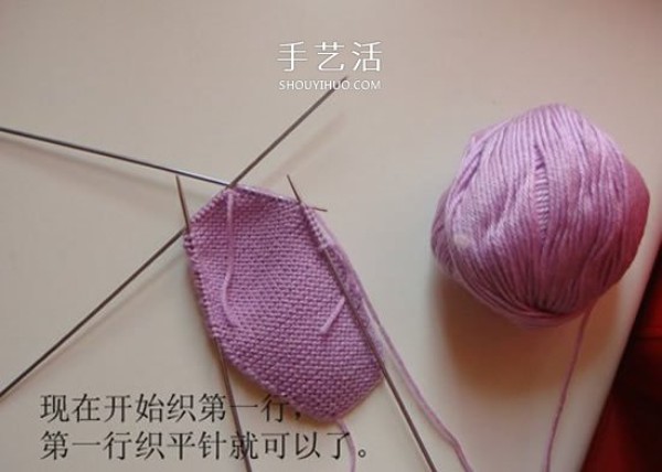 The knitting method of high shoe tube baby shoes and stick knitting baby warm woolen shoes