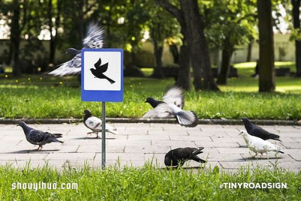 Lithuanias warm mini road sign for animal residents