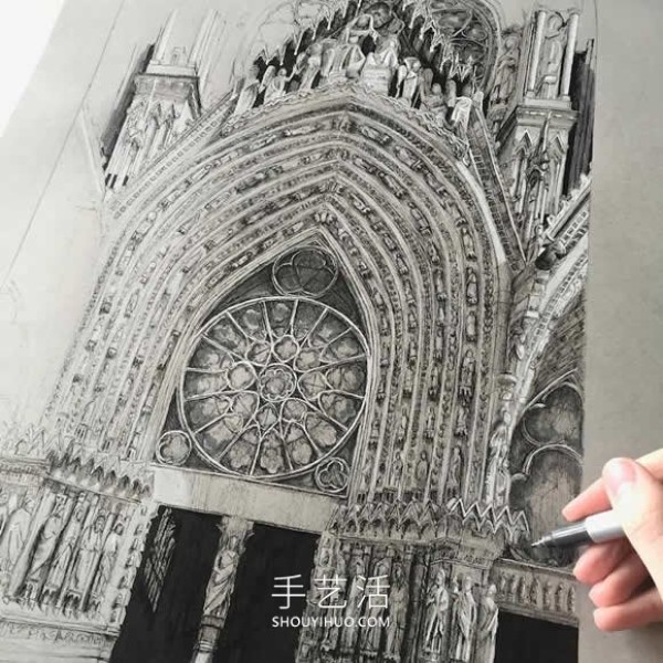 Intricate architectural drawings! Capturing the beauty of Gothic architecture