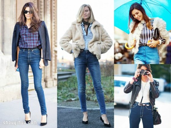 Fashionable ways for girls to wear various jeans