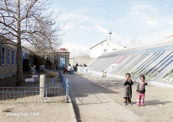 Mongolian boarding school design stretches blackboard wall and natural light