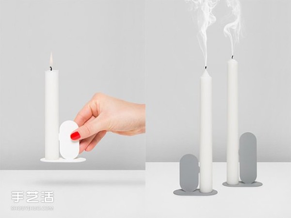 The candlestick design with a pointed nose prevents the candle from falling over