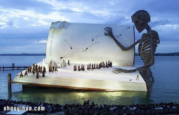 The magnificent water opera house on Lake Constance in Austria