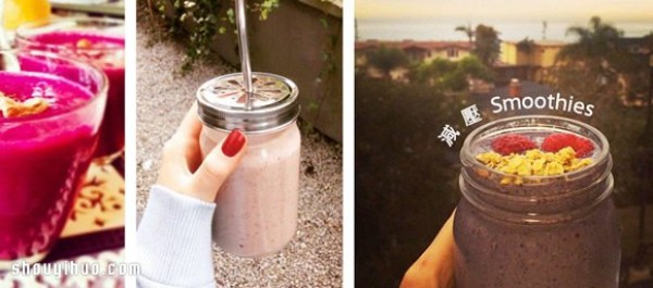 Walnuts and fruits make homemade flavored smoothies that can help reduce stress