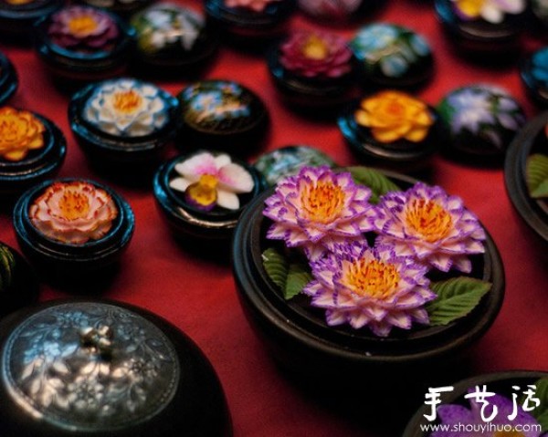 Thai traditional handicraft soap flowers