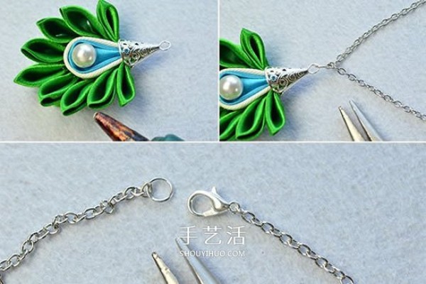 How to make a homemade ribbon pendant with illustrations of how to make a necklace with ribbons