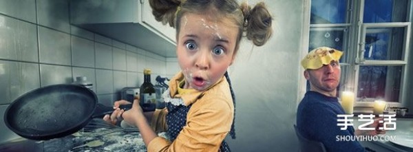 Creative childrens photos: The omnipotent daughter through the lens of a super-powerful dad