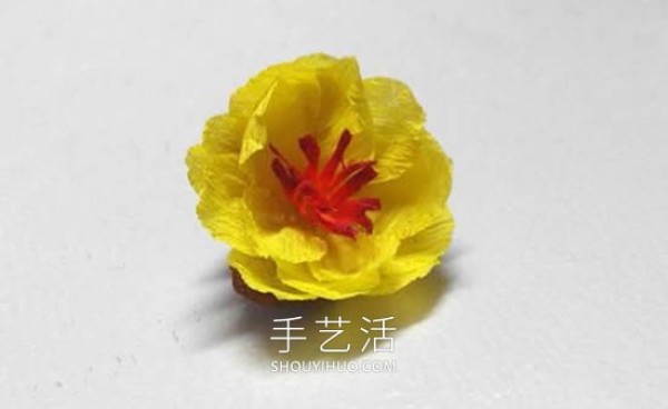 Tutorial on how to make simple wintersweet flowers with wrinkled paper