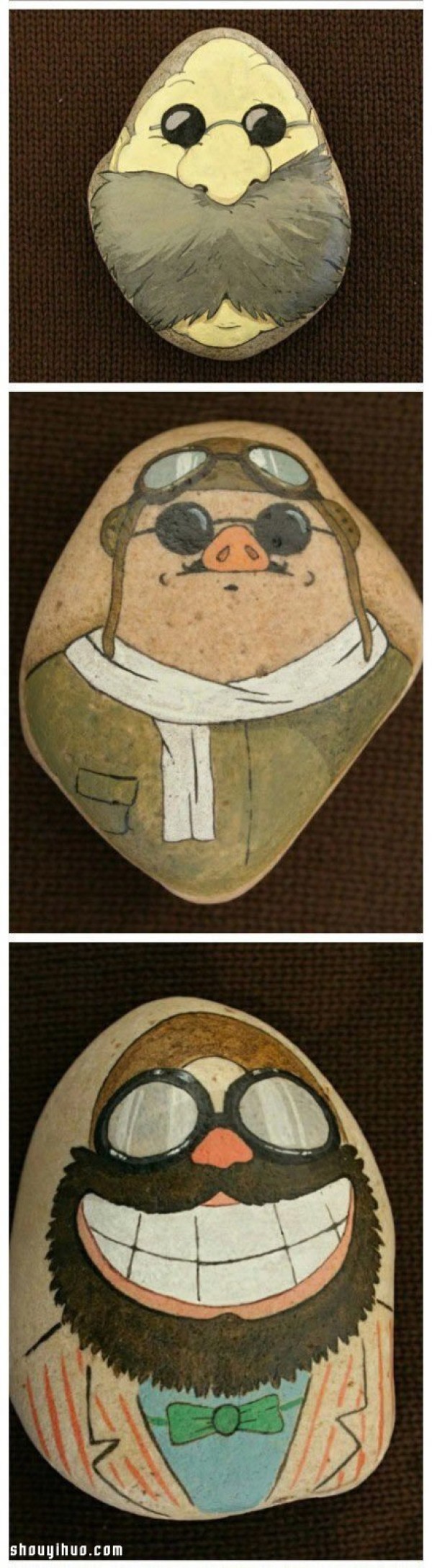 DIY stone-painted handmade art full of fun and cartoon flavor