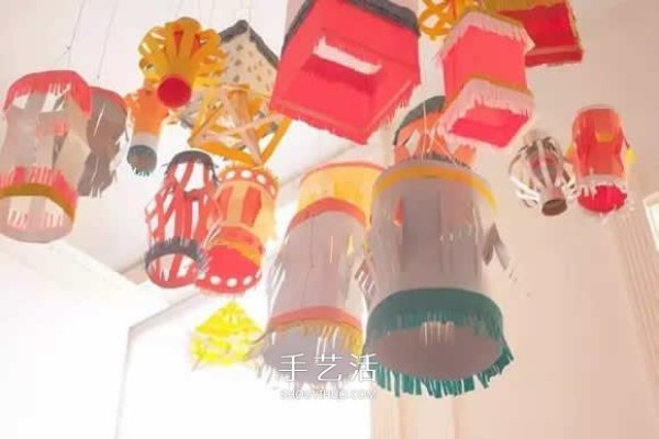 How to make four simple paper lanterns, a tutorial for making handmade lanterns for young children