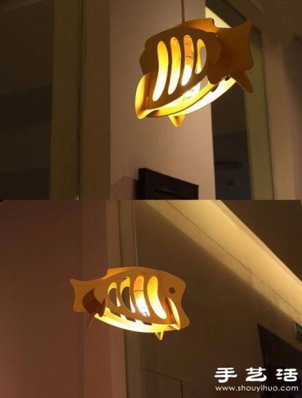 Tutorial on how to make fish chandeliers from plastic boards