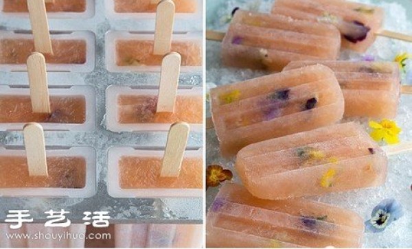 DIY tutorial on how to make beautiful and delicious flower popsicles