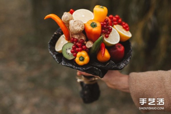 The edible fruit and vegetable bouquet will make the foodies