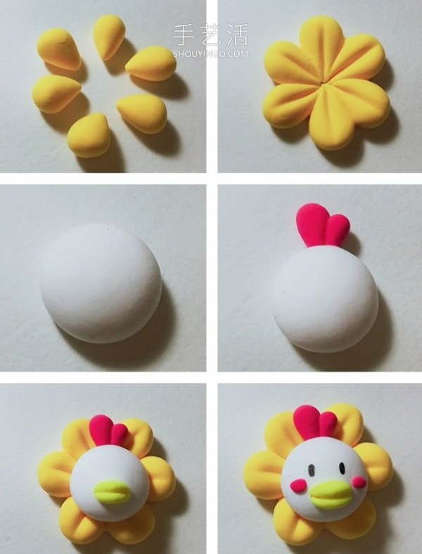 Tutorial on how to make hand-made animal flower hair clips with ultra-light clay