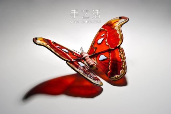 Realistic butterfly glass sculpture! Based on the endangered butterfly