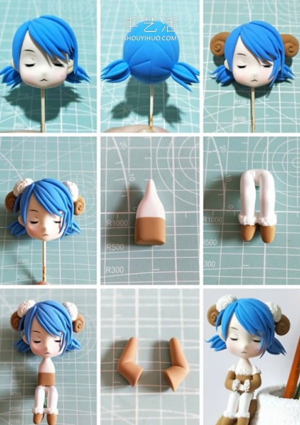 How to make a super cute clay cartoon pen holder with steps