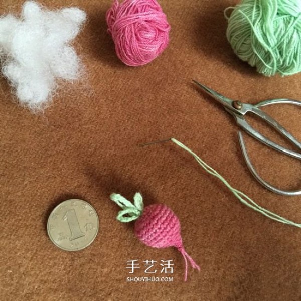 How to crochet radish with a simple method of crocheting water radish with illustrations