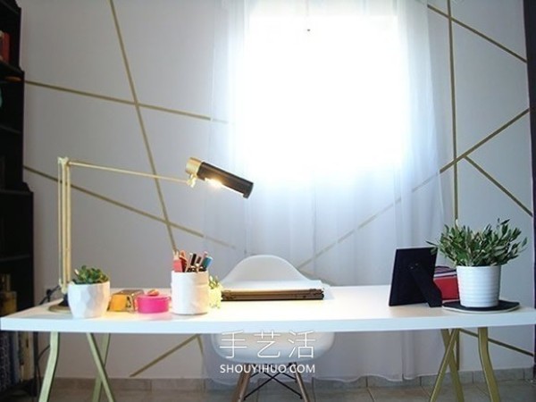 How to DIY wall decorations and draw beautiful golden lines! 