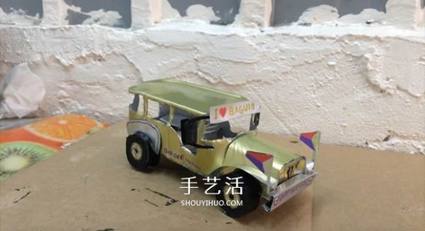 Can handmadeIllustrated tutorial on making a jeep model