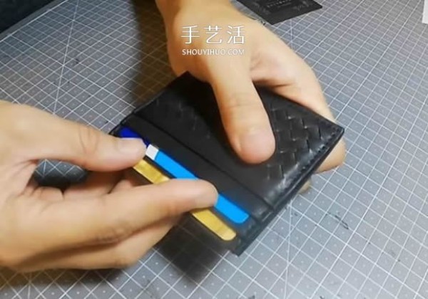 How to make a homemade leather woven card holder, fashionable mens style! 