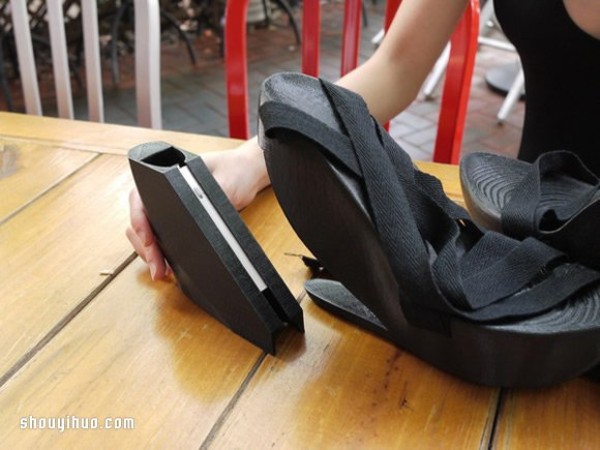 Beauty engineer 3D printed high heels with storage space by herself