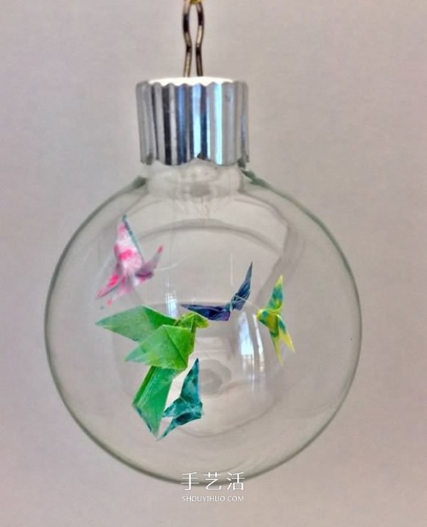 Origami mini butterflies and doves can be made into exquisite glass ornaments! 