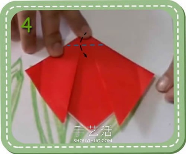 Easy to learn! Video tutorial for childrens handmade origami tulips