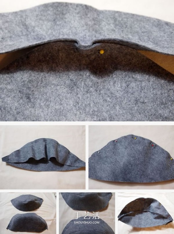 Fashionable and warm! Illustration of how to make DIY womens felt hat with handmade fabrics