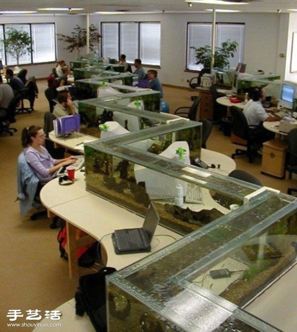 Boss, I want it too! A dream office with aquarium cubicles