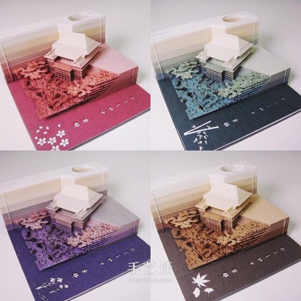 Creative paper carving note paper will turn into a beautiful paper carving model after tearing it off! ! 