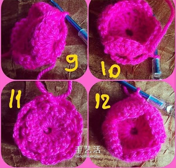 How to crochet three-dimensional flowers and a tutorial on how to crochet three-dimensional flowers