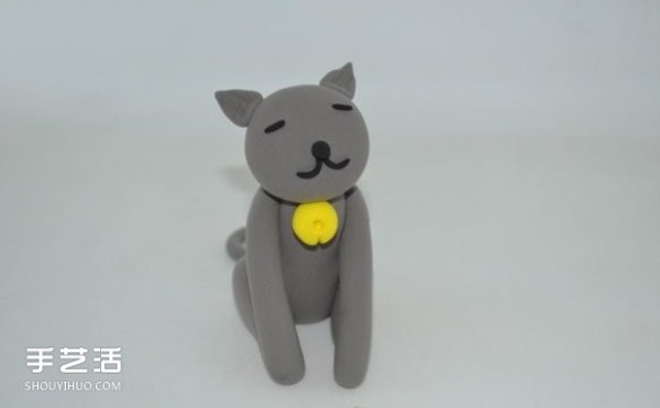 Ultra-light clay gray cat DIY handmade clay cat illustrations