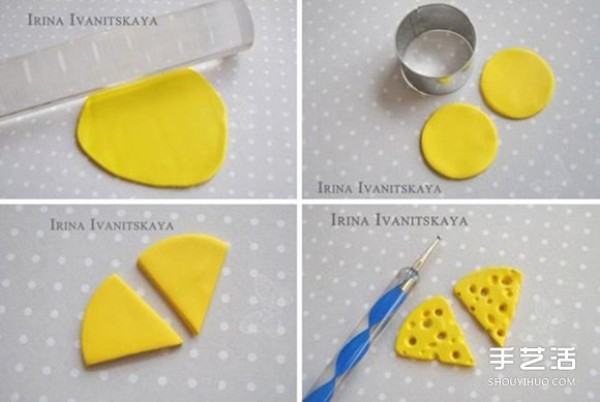 Ultra-light mud personalized cheese earrings DIY production, mice are stealing food