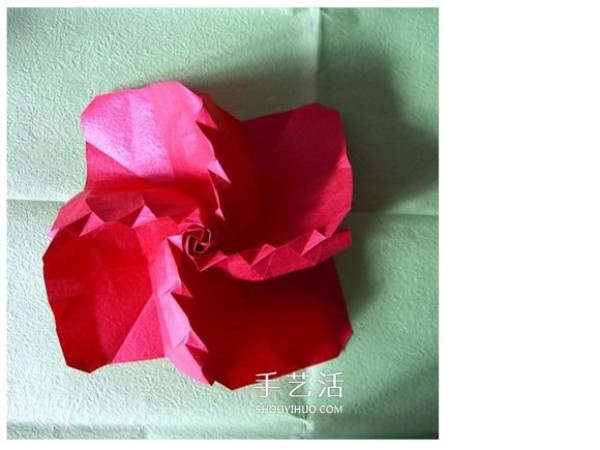 How to fold a wine glass and roses with detailed origami shots of wine glasses and roses