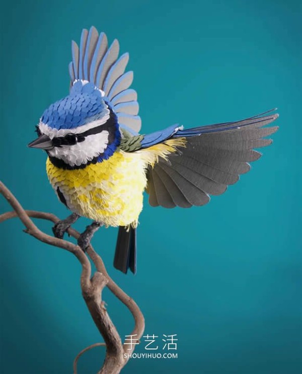 Artist uses 4000 sheets of paper to sculpt realistic birds and butterflies