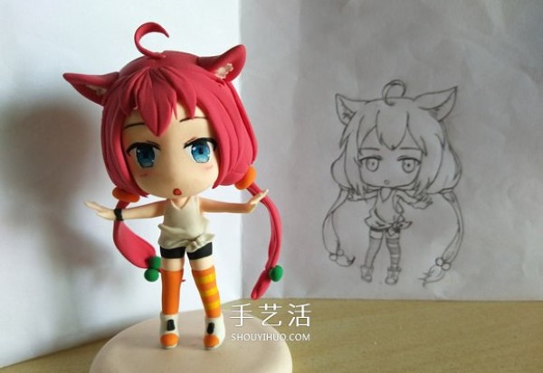 How to make a hand-made cat palace girl doll with ultra-light clay